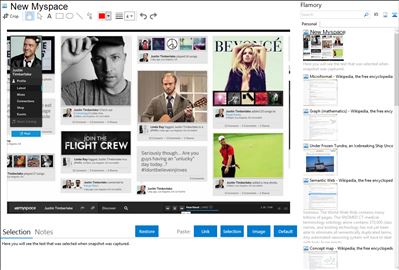New Myspace - Flamory bookmarks and screenshots