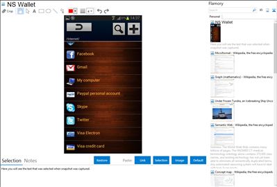 NS Wallet - Flamory bookmarks and screenshots