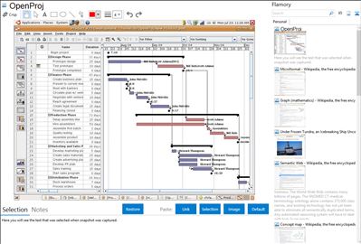 OpenProj - Flamory bookmarks and screenshots