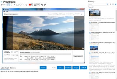 Panolapse - Flamory bookmarks and screenshots