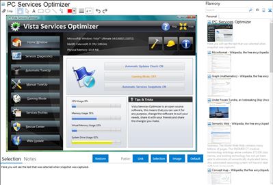 PC Services Optimizer - Flamory bookmarks and screenshots