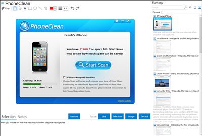 PhoneClean - Flamory bookmarks and screenshots