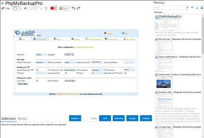 PhpMyBackupPro - Flamory bookmarks and screenshots