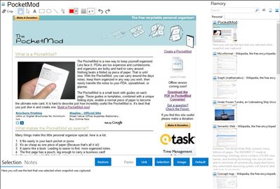 PocketMod - Flamory bookmarks and screenshots