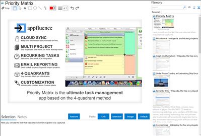 Priority Matrix - Flamory bookmarks and screenshots
