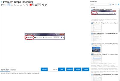 Problem Steps Recorder - Flamory bookmarks and screenshots