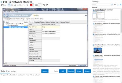PRTG Network Monitor - Flamory bookmarks and screenshots