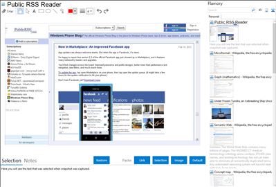 Public RSS Reader - Flamory bookmarks and screenshots