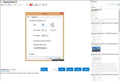 RamDiskUI - Flamory bookmarks and screenshots