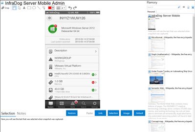 InfraDog Server Mobile Admin - Flamory bookmarks and screenshots