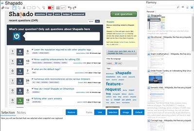 Shapado - Flamory bookmarks and screenshots