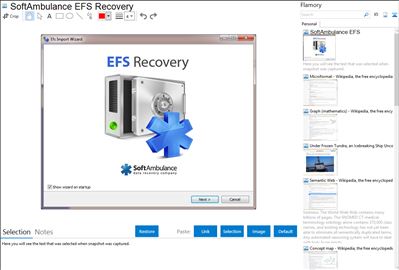SoftAmbulance EFS Recovery - Flamory bookmarks and screenshots