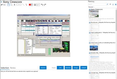 Sony Cinescore - Flamory bookmarks and screenshots