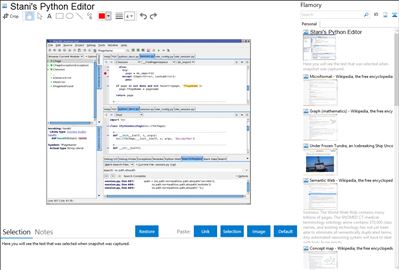 Stani's Python Editor - Flamory bookmarks and screenshots