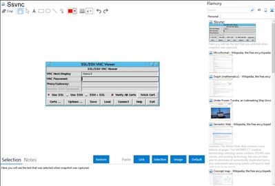 Ssvnc - Flamory bookmarks and screenshots