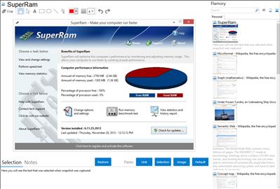 SuperRam - Flamory bookmarks and screenshots