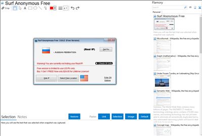 Surf Anonymous Free - Flamory bookmarks and screenshots