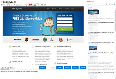 SurveyMoz - Flamory bookmarks and screenshots