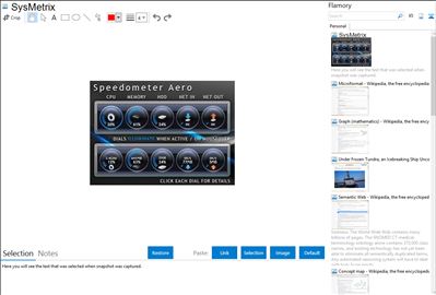 SysMetrix - Flamory bookmarks and screenshots