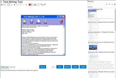 Text Mining Tool - Flamory bookmarks and screenshots