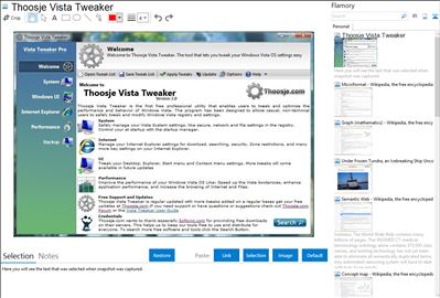 Thoosje Vista Tweaker - Flamory bookmarks and screenshots
