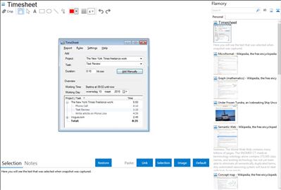 Timesheet - Flamory bookmarks and screenshots