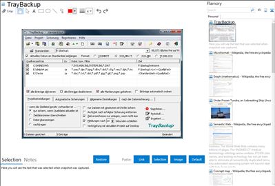 TrayBackup - Flamory bookmarks and screenshots