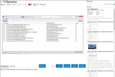 TVRenamer - Flamory bookmarks and screenshots