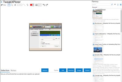 TweakXPlorer - Flamory bookmarks and screenshots