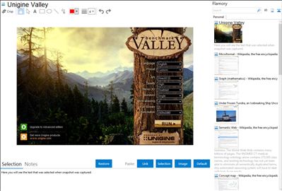 Unigine Valley - Flamory bookmarks and screenshots