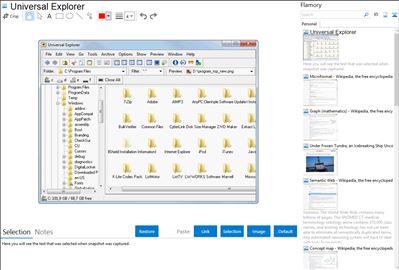 Universal Explorer - Flamory bookmarks and screenshots