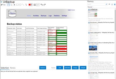 UrBackup - Flamory bookmarks and screenshots