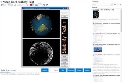 Video Card Stability Test - Flamory bookmarks and screenshots