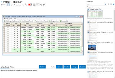 Volpet Table Diff - Flamory bookmarks and screenshots