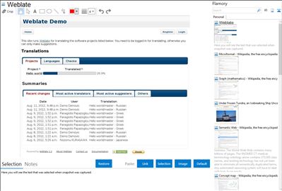 Weblate - Flamory bookmarks and screenshots