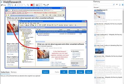 WebResearch - Flamory bookmarks and screenshots