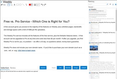 Weebly - Flamory bookmarks and screenshots