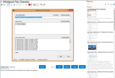 Whirlpool File Checker - Flamory bookmarks and screenshots
