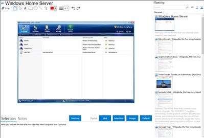 Windows Home Server - Flamory bookmarks and screenshots