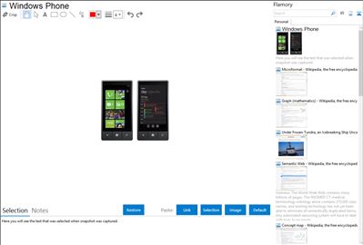 Windows Phone - Flamory bookmarks and screenshots