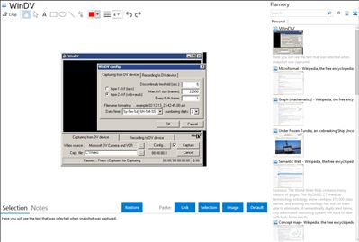 WinDV - Flamory bookmarks and screenshots