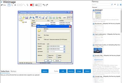 WinImage - Flamory bookmarks and screenshots