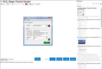WOL Magic Packet Sender - Flamory bookmarks and screenshots