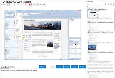 WYSIWYG Web Builder - Flamory bookmarks and screenshots