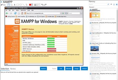 XAMPP - Flamory bookmarks and screenshots
