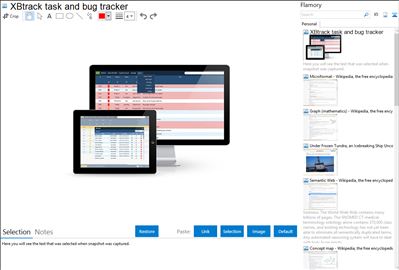 XBtrack task and bug tracker - Flamory bookmarks and screenshots