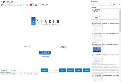 2Shared - Flamory bookmarks and screenshots