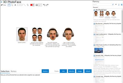3D PhotoFace - Flamory bookmarks and screenshots