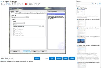 7-PDF Printer - Flamory bookmarks and screenshots