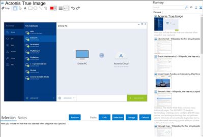 Acronis True Image - Flamory bookmarks and screenshots